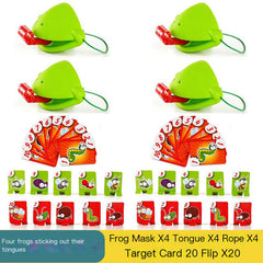 Frog Mouth Sticking Out Tongue Board Game Toy Blowing Chameleon Lizard Mask
