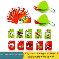 Frog Mouth Sticking Out Tongue Board Game Toy Blowing Chameleon Lizard Mask